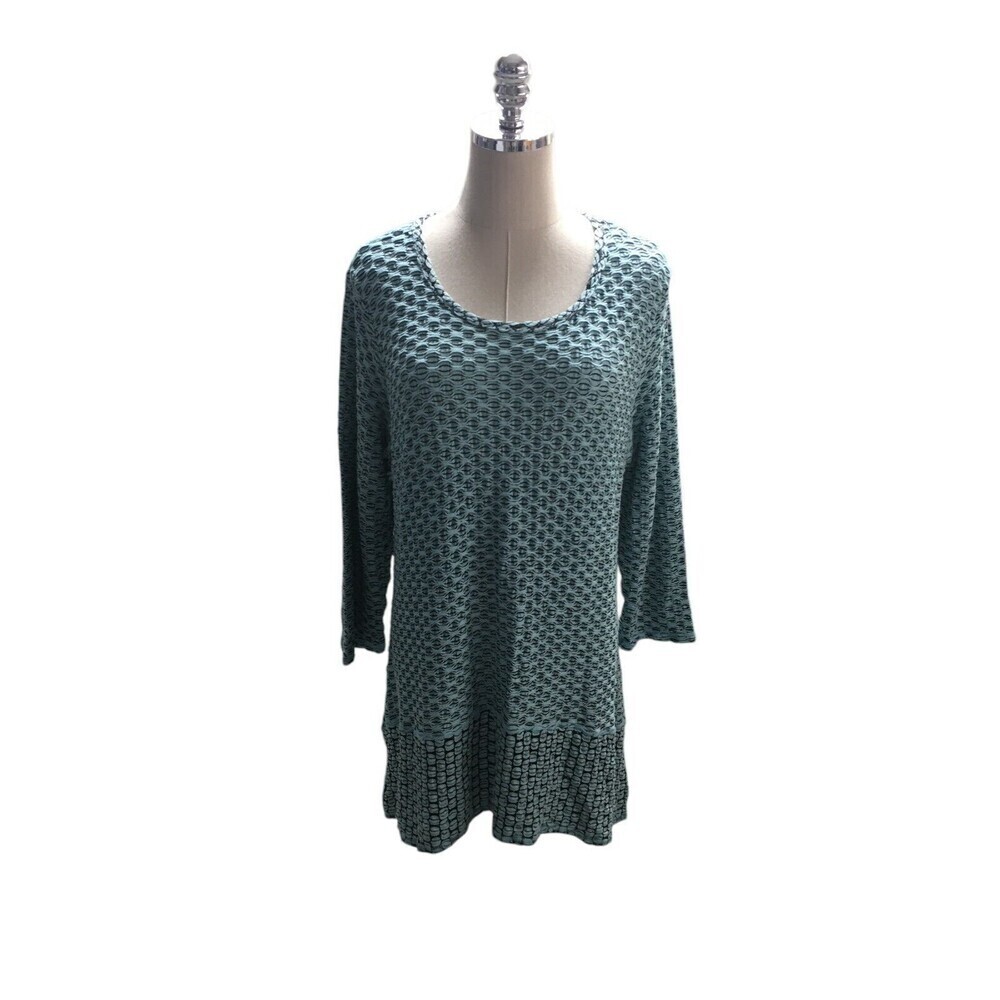 CMC Tunic Top Women's Size Large Light Blue Long Sleeve Color Me Cotton